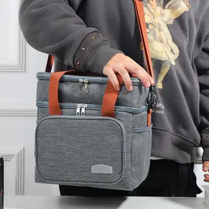2-Layer Insulated Lunch Box with Leak-Proof Design - 8L Large Capacity Cooler Bag with Adjustable Strap, Premium Thermal Technology for Office, Outdoor & Picnic Use