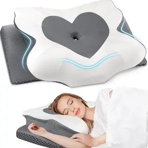 Cervical Cooling Ergonomic Pillow, Adjustable Ergonomic Memory Foam Neck Pillows, Shoulder Pillow for Side Sleepers, Back Stomach Sleepers, Cervical Support Relieves Neck and Shoulder Pain，memorial day sale summerwins