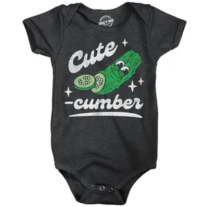 Cute Cumber Baby Bodysuit Funny Sarcastic Cucumber Graphic Novelty Jumper for Infants Funny Baby Onesies Sarcastic Clothes for Baby Funny Food Onesie Novelty Onesie Black -