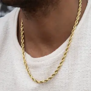 GLD Rope Chain Necklace | 18k Yellow Gold - 6mm in Width - 16-30" Lengths | Lifetime Guarantee GLD Rope Chain Necklace | 18k Yellow Gold - 6mm in Width - 16-30" Lengths | Lifetime Guarantee
