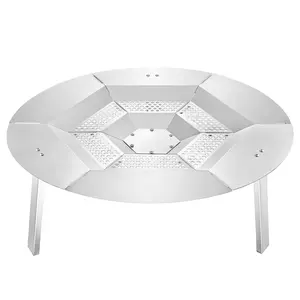 VEVOR Fire Pit Heat Deflector for Solo Stove Yukon,  27 inch Bonfire Round for Wood Burning Fire Pit, 304 Stainless Steel Heat Diffuser, Detachable Burner Cover Camping Accessories