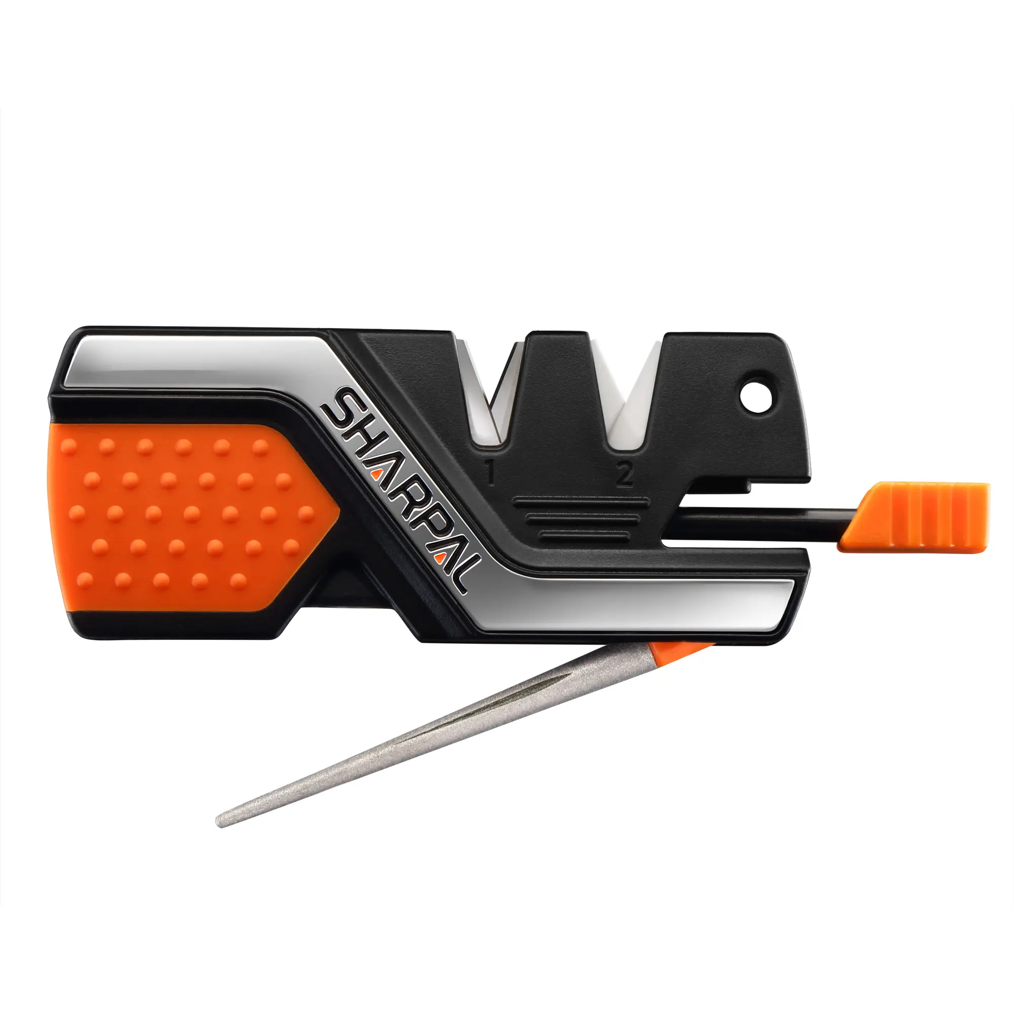SHARPAL 6-In-1 Pocket Knife Sharpener & Survival Tool, with Fire Starter Ferro Rod, Whistle & Diamond Sharpening Rod, Quickly Repair, Restore and Hone Straight and Serrated Blade