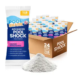 POOL SHARK 68% Calcium Hypochlorite Pool Shock | 1lb (24 Pack) Bags Chlorine Granules | Pool Shock Treatment for Swimming Pools | Inground & Above Ground Pool Cleaning, Fast-Acting Chlorine Shock