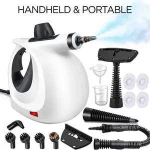 [PrideMonthCleaning] 1050W Handheld High Temp Pressurized Steam Cleaner, 15 Accessories, Safety Lock & Fast Heat-Up for Kitchen Grease Car Cleaning