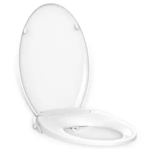 Lavilys Bidet Toilet Seat sprayer Attachment Elongated White, Luxury Non-Electric Manual slow soft close compatible Swash oval Cover, Adjustable Water & Dual Nozzle System for Bathroom Home men women