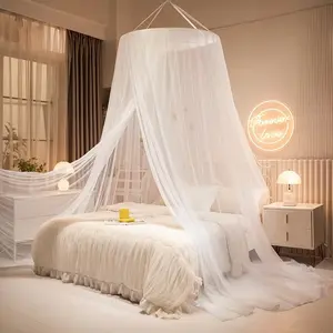 2026 New Round Hanging Mosquito Net for Bed, Easy Installation, Breathable Mesh, Year-Round Stock, Must-Have Summer Essential, Washable Breathable Net