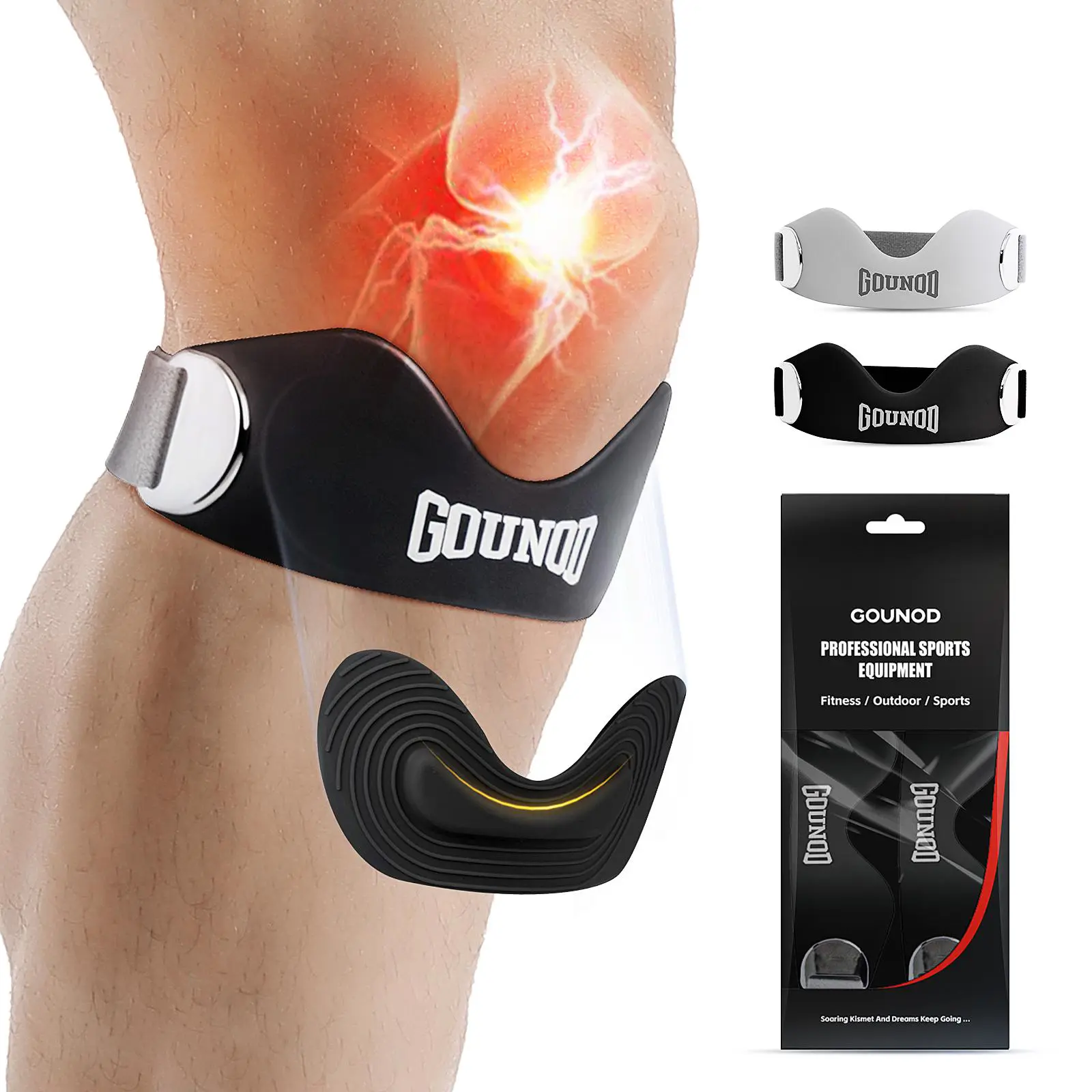 Plus Size Patella Knee Strap for Knee Pain, Anti-Slip Compression for Pain Relief & Stability for Jumpers Knee, Tendonitis, Basketball, Volleyball, Squats-Patellar Tendon Support Osgood ACL knee strap
