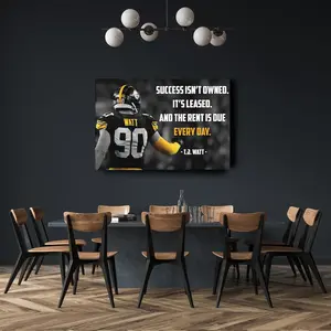 T.J. Watt Quote Poster Pittsburgh Steelers Poster Print Unframe Unique Design Wall Art Print Hand Made Ready to Hang Custom Design