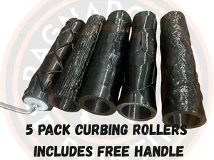 5-Pack Curbing Cement Landscaping Rollers Handle Included