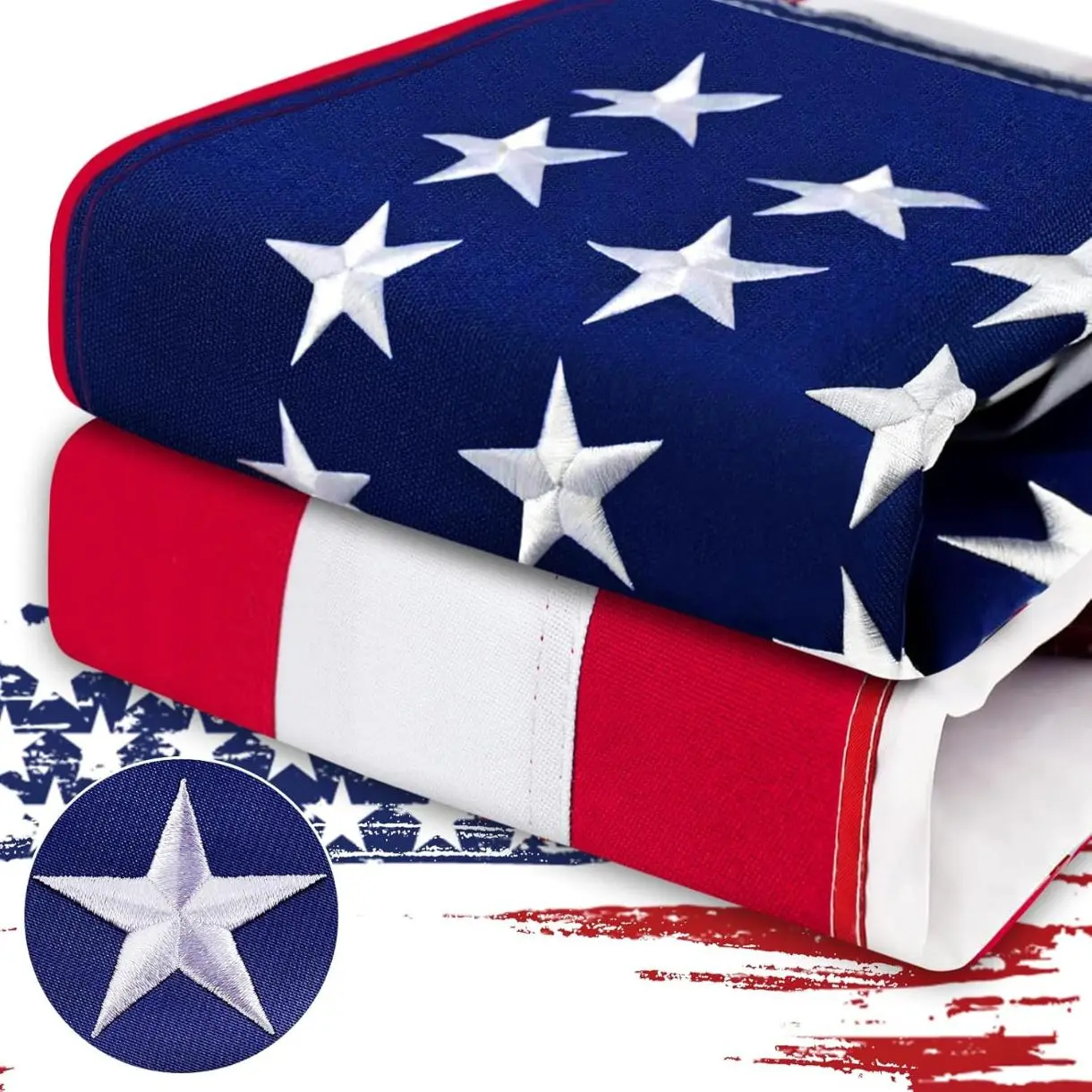 {United States Independence Day Sale} 100% Embroidered American Flag, 3x5 Ft Waterproof Heavy-Duty Outdoor Banner, Home & Festive Room Decor Banner, Gift-Worthy Decorations Supplies, Wall & Window Flag