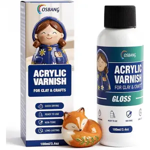 100ML Air Dry Clay Glaze, High Gloss Air Dry Clay Varnish, Protects Clay from Cracking, Scratches and Wear, Clear Sealant for Ceramics, Paintings, Wood and DIY Projects