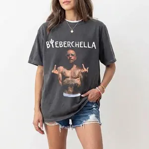 [Sale Up To 43%] Comfort J Bieber sing Festival 2026 Graphic T-Shirt, Funny Middle Finger Fan Tee, Meme Viral Tee