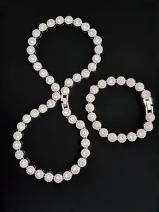 2Pieces/Set Men Women Hip Hop Round Necklace And Bracelet , Elegant Jewelry Set Fashion Punk Iced Out Bling Bling Set Jewelry For Lover Gift