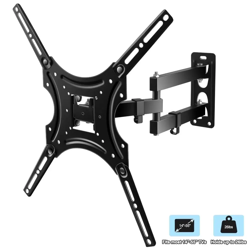 Full Motion TV Wall Mount for 14-55 inch TVs and Monitors, with Swivel and Articulating Tilt Arm TV Wall Bracket,  Weight to 26 Lbs homedecor