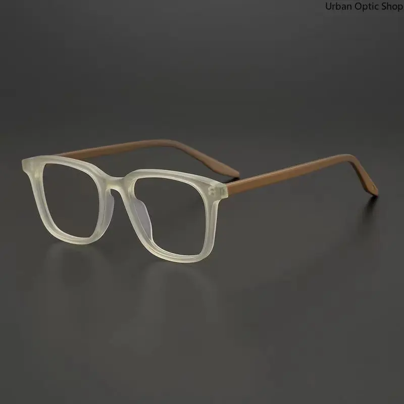 XUH Matte Square Blue Light Filter Glasses with Tortoiseshell Temples, Lightweight Durable Unisex Frames for Adults, Prescription-Friendly, Lightweight Durable Glasses, High Quality Eyeglasses, Daily Wear, Nerd Aesthetic, Computer Use, Statement Frame Gla
