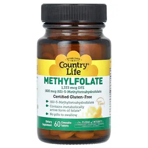 Country Life Methylfolate, Orange, 1,333 mcg DFE, 60 Chewable Tablets