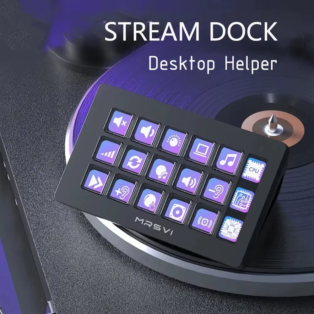 LED 15-Key Stream Deck Custom Keyboard for Streaming and Gaming, Programmable Macro Keys for Efficient Control, Compatible with Win/MAC/ps5/xbox, Gaming Items, Gaming Accessories, Pc Accessories Gaming