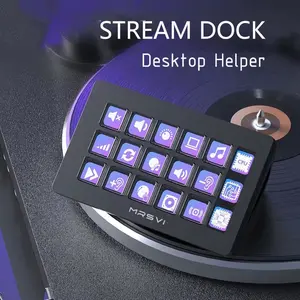 LED 15-Key Stream Deck Custom Keyboard for Streaming and Gaming, Programmable Macro Keys for Efficient Control, Compatible with Win/MAC/ps5/xbox, Gaming Items