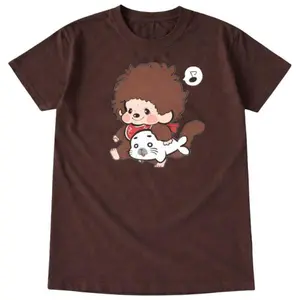 Y2K Cute Monchhichi Seal Rider Graphic Tee - Vintage Graphic Tee – Menswear & Womenswear – Streetwear Tops – Casual Cotton Crewneck Shortsleeve T-shirt