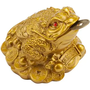 Feng Shui Money Frog, Lucky Money Toad Decorations,Ideal for Attracting Wealth Wschic