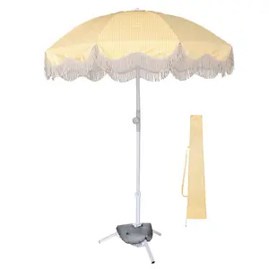 Yescom 6ft Beach Umbrella with Sand Anchor Push Button Tilt Outdoor Sunshade