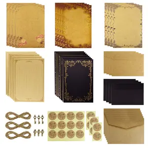 Vintage Stationary Paper and Envelopes Set, Aged Paper Writing Paper Stationery Set for Writing Printing
