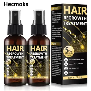 Hecmoks 5% Minoxidil Serum with Biotin - Hair Regrowth Treatment for Men & Women - Clinically Proven to Reduce Hair Loss Boost Density & Growth - 60ml