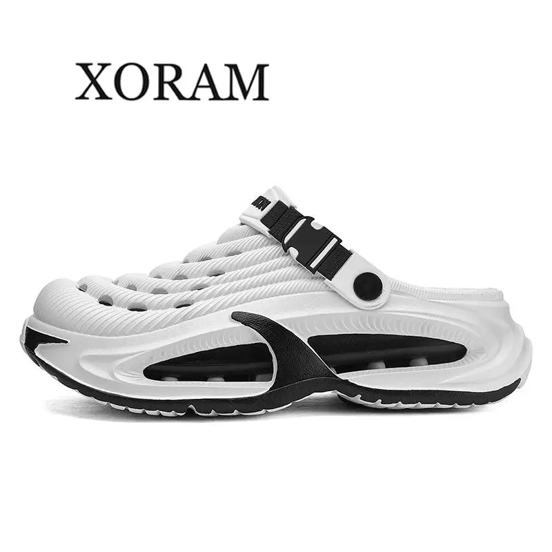 XORAM Men's Thick EVA Clogs - Cool Slip-On Slippers with Cushioned Non-Slip Sole, Quick-Drying, Odor Resistant for Outdoor Summer Beach Wear, Cool Slippers, Slide, Quick-Dry Eva Keeps Feet Beach-Ready