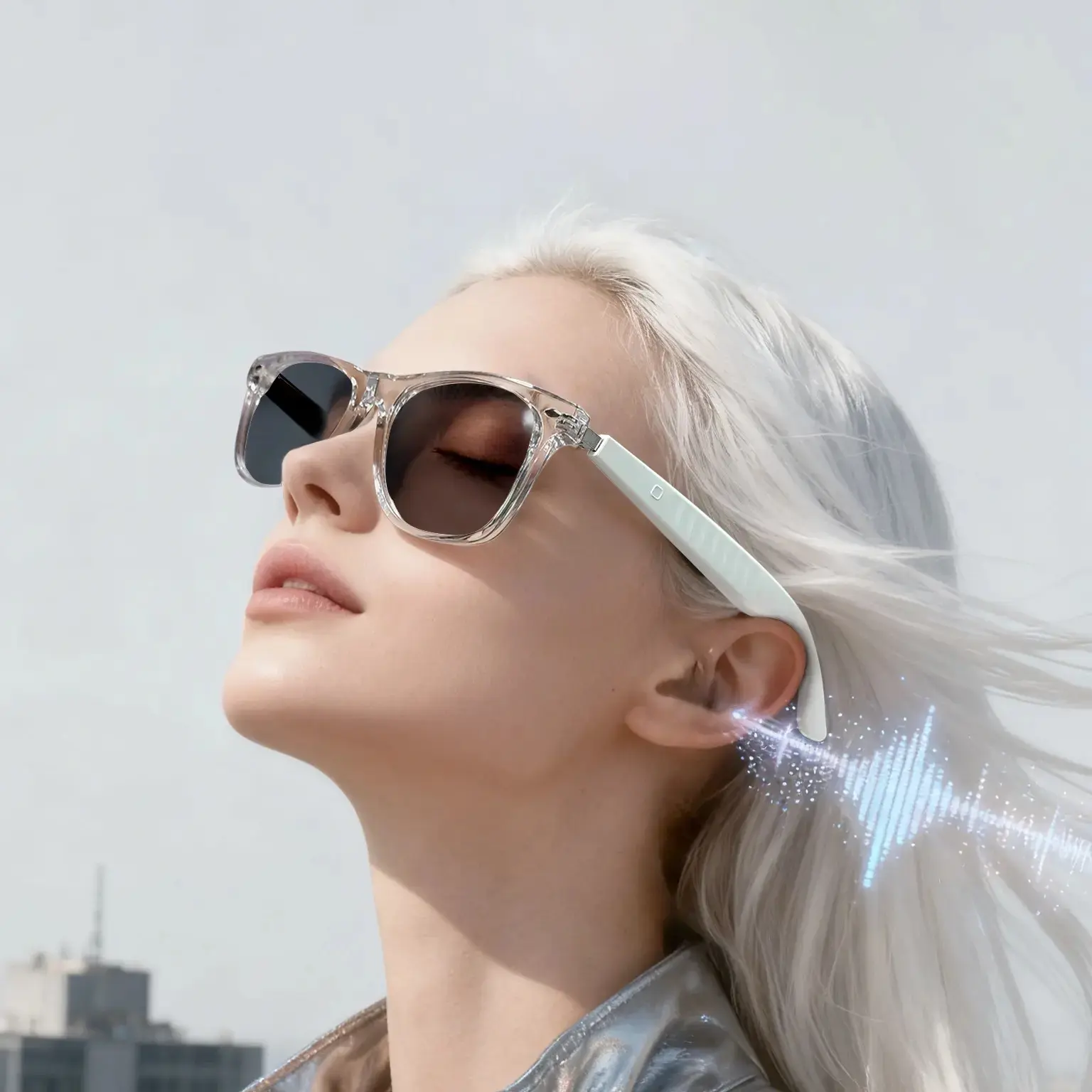 F60 Wireless Audio Wearable Smart Glasses with Ai Translation, Microphone & Speaker, Music Listening, Phone Calls, Remote Photography, Fashion Sunglasses