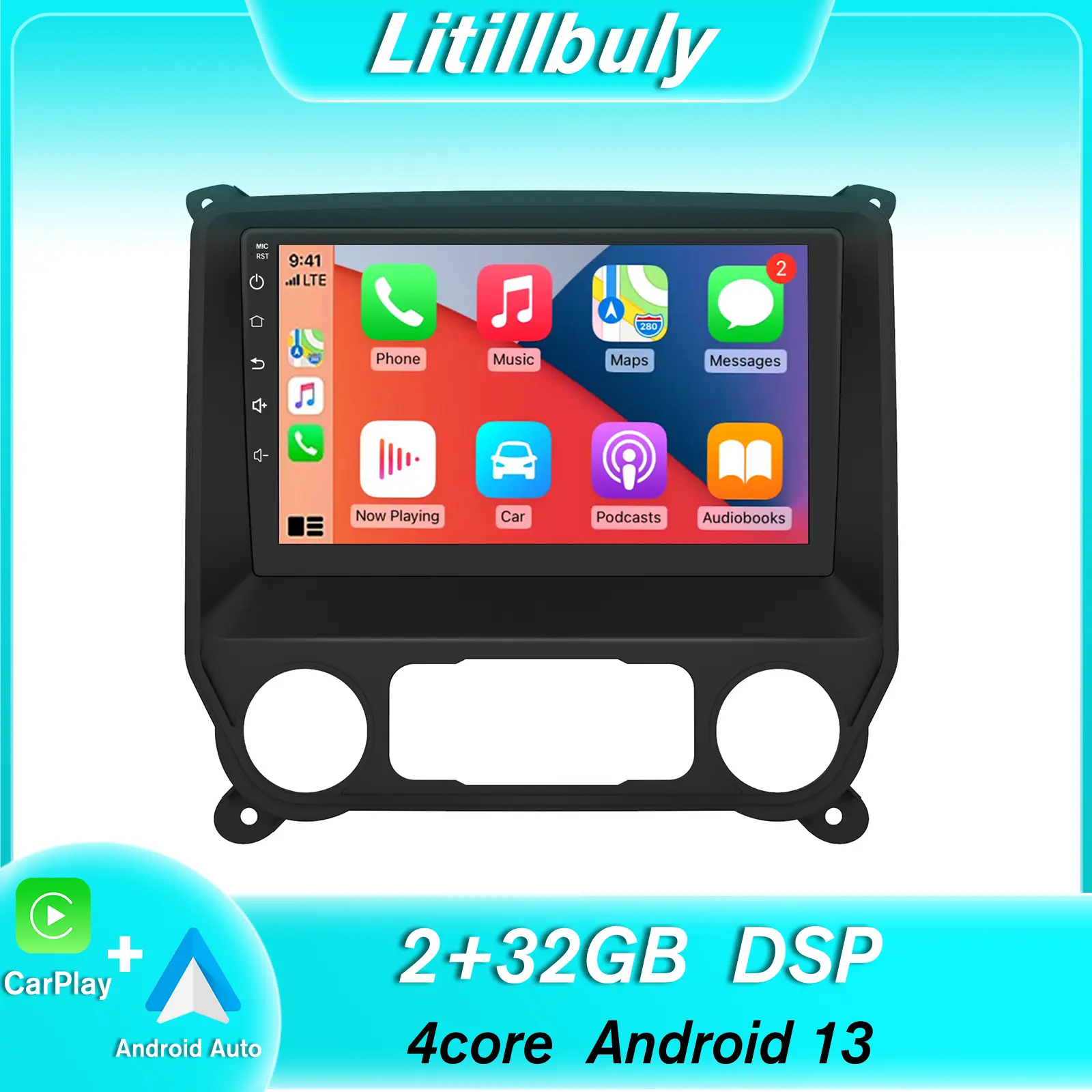 10" Android 13 Car Stereo for Chevy Silverado GMC Sierra 2014-2018 touch screen has Android Auto Wireless Carplay, Bluetooth WIFI supports GPS Navigation(With Bose system, you need to purchase an additional fiber optic box! ! !）