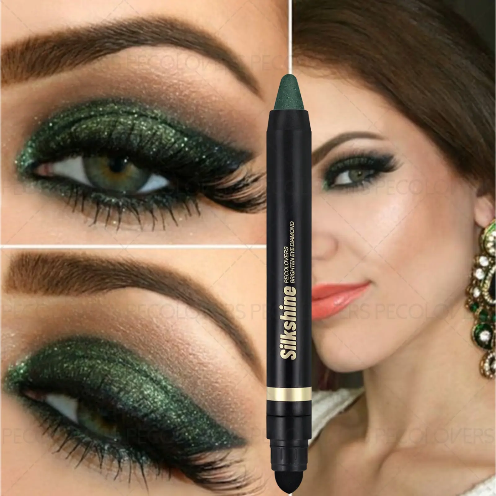 1PC Metallic Pearlescent Eyeshadow Stick - Eye Makeup Product, Waterproof, Long-lasting, Smudge-proof, Fine Shimmer, Quick Eye Makeup - Suitable for Halloween and Christmas Makeup