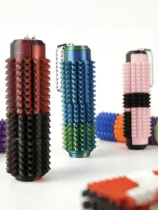 5-In-1 Multi-Functional Excitement Toy Keychain, Portable Stress Relief Fidget Toy with Click Button, Rotator, Studded Handle, Birthday Gift, Stress Relieving Accessory, Stress Relief Gadgets