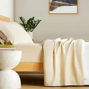 Bedding Sheet Set for Full Size, 4 count Microfiber Bed Set for Women & Men, Deep Pockets, Easy- Fit, Comfy Breathable & Soft Sheets, Machine Wash (Beige, Full)