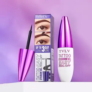 Peelable Tattoo Eyebrow Gel Dye, Vibrant Long-Lasting Color Up to 3 Days, Anti-Fade Transfer-Resistant Formula, 10 g / 0.35 oz, Natural Brow Makeup