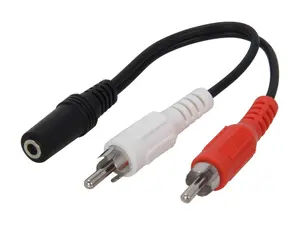 C2G 40424 Value Series One 3.5mm Stereo Female to Two RCA Stereo Male Y-Cable, Black (6 Inch) C2G 40424 Value Series One 3.5mm Stereo Female to Two RCA Stereo Male Y-Cable, Black (6 Inch)