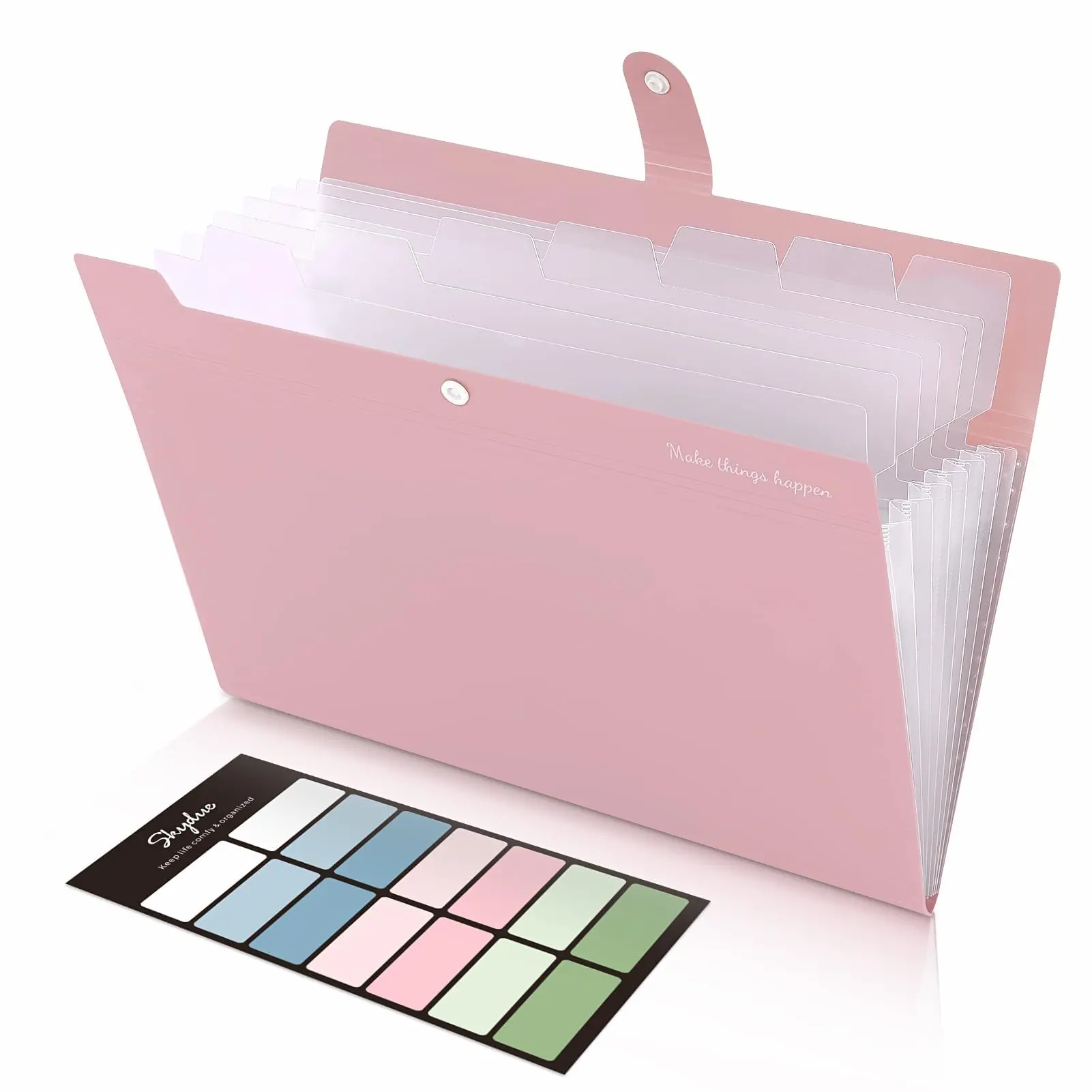 SKYDUE Expanding File Organizer with 8 Pockets, Accordion File Folders with Labels, Portable Document Paper Bill Receipt Organizer, Home College School Office Supplies, Letter Size,back to school,back to school shopping Blue Files Organizer Manila Folder