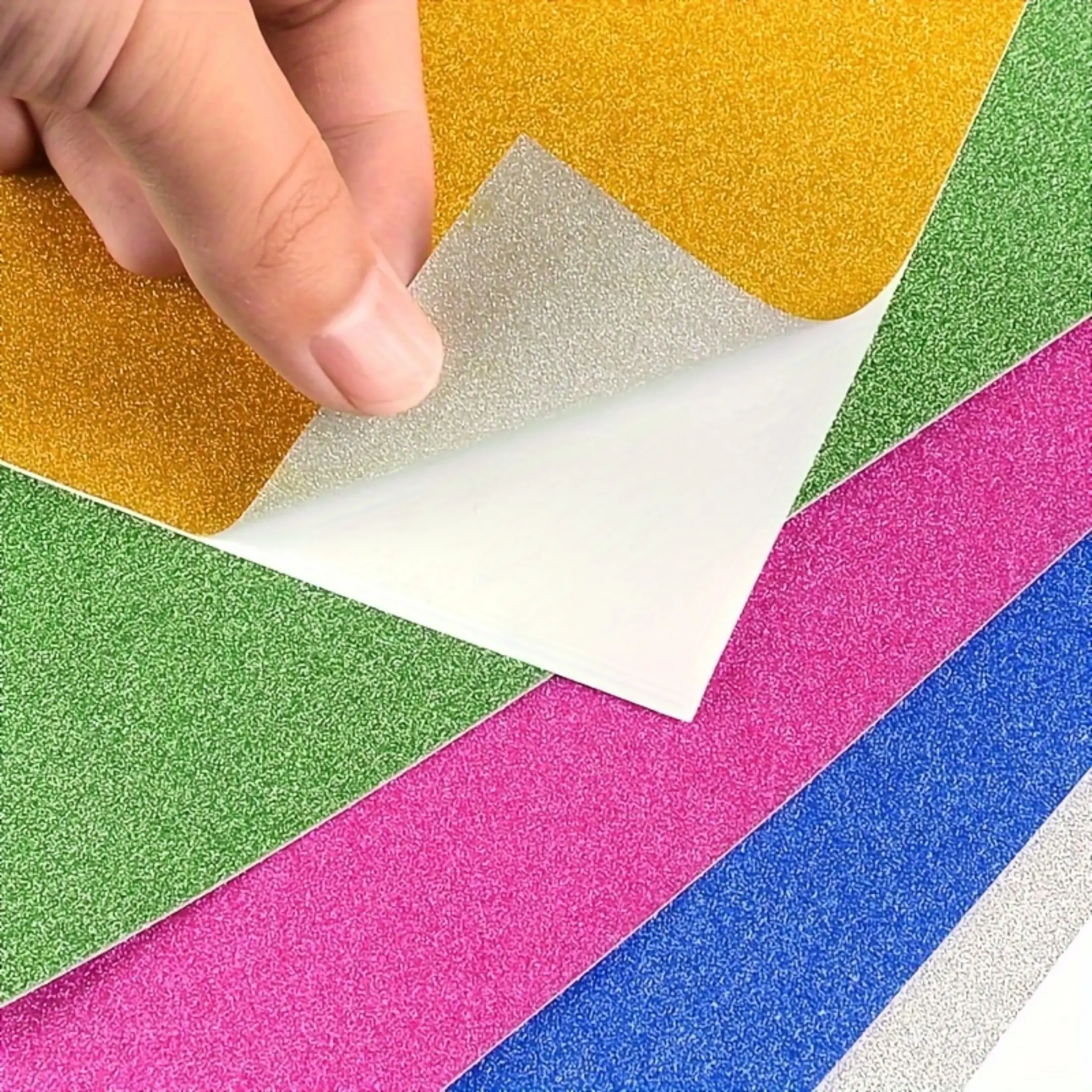 10pcs A4 Glitter Cardstock with Adhesive, Assorted Colors - Premium Craft Paper for DIY Projects, Wedding & Birthday Party Decorations