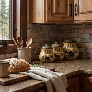 Rustic Bear 3PC Canister Set
