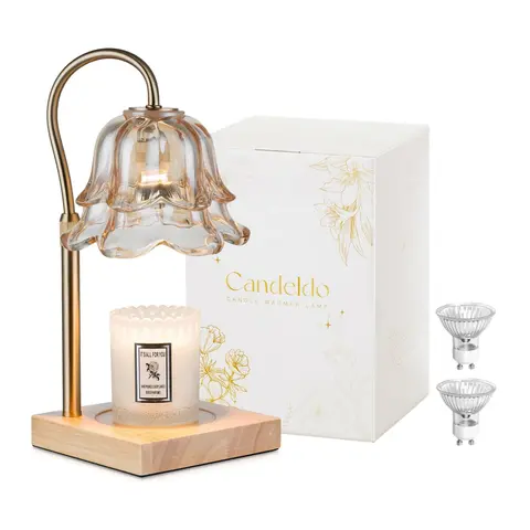 Candle Warmer Lamp, Lily of the Valley Flower Lamp, Height Adjustable with Timer, 2 Bulbs Included, Flameless Fragrance Lamp for Home Bedroom Decor, Ideal Gift for Mom Birthday,home decor