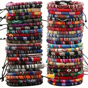 36-Pack Bohemian Handmade Woven Bracelets for Men Women, Assorted Colors, Men'S Fashion Jewelry Set, Friendship Bracelet Kit