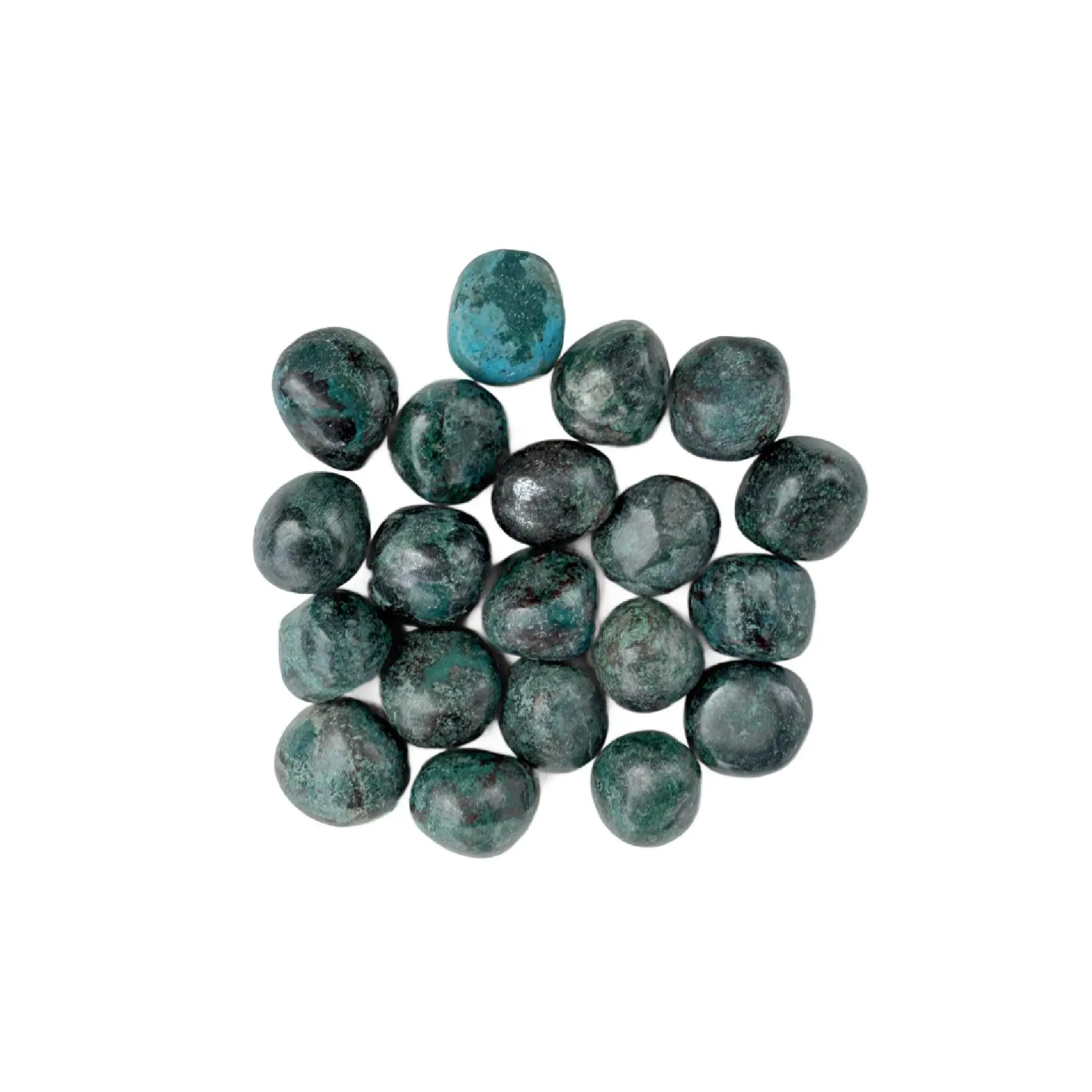AA Grade Quality Natural Chrysocolla Tumbled Stone (1 Stone, ~1.1in) - Turquoise & Green Swirls, Throat & Heart Chakra Healing Crystal, Meditation & Self-Expression Aid, Home Decor Accent