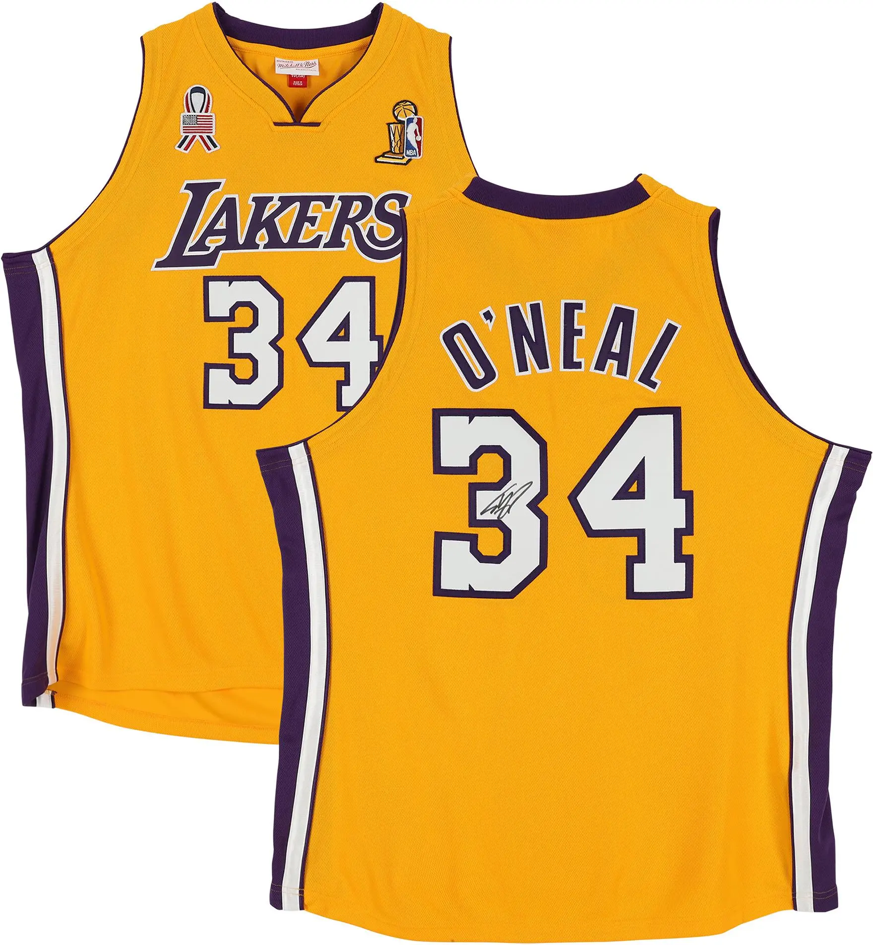 Shaquille O'neal Los Angeles Lakers Autographed Mitchell and Ness Gold 2001 Authentic Jersey - Fanatics Authentic Certified
