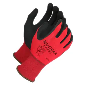12 Pairs - Nugear 15G Latex Foam Grip work glove