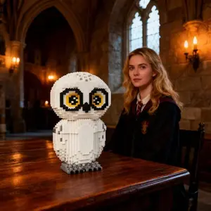 2015 Piece Owl 3D Puzzle Building Blocks Decorative Figurine, Creative Room Decoration, Birthday Halloween Valentine Christmas Gift, Animal Shape Puzzle