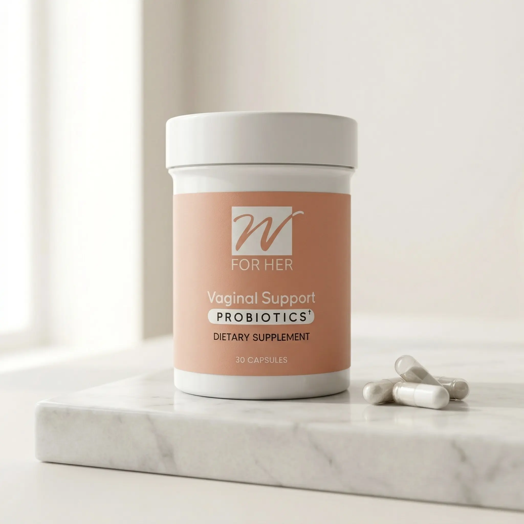W For Her Women's Daily Probiotic - 30 Capsules - 12  CFU - Supports Feminine Wellness & Digestive Health - Dietary Supplement