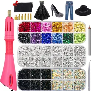 Hotfix Applicator Bedazzling Kit with 5000 Pcs AB Crystal Rhinestones, Rhinestone Bedazzling Tool for Clothing Fabric, Rhinestone Bedazzling Kit