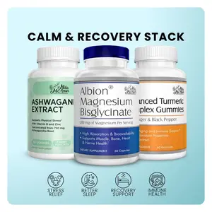 Calm & Recovery Stack | Ashwagandha, Magnesium, Turmeric | Stress Relief, Relaxation & Whole-Body Wellness
