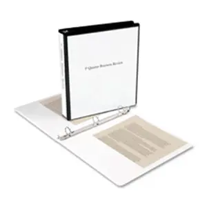 Business Source  View Binder- w- 2 Inside Pockets- 1-.50in. Capacity- White - Set of 4