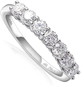 Eternity Wedding Band Stackable Ring for Women  Band Band 18K White Gold Plated 925