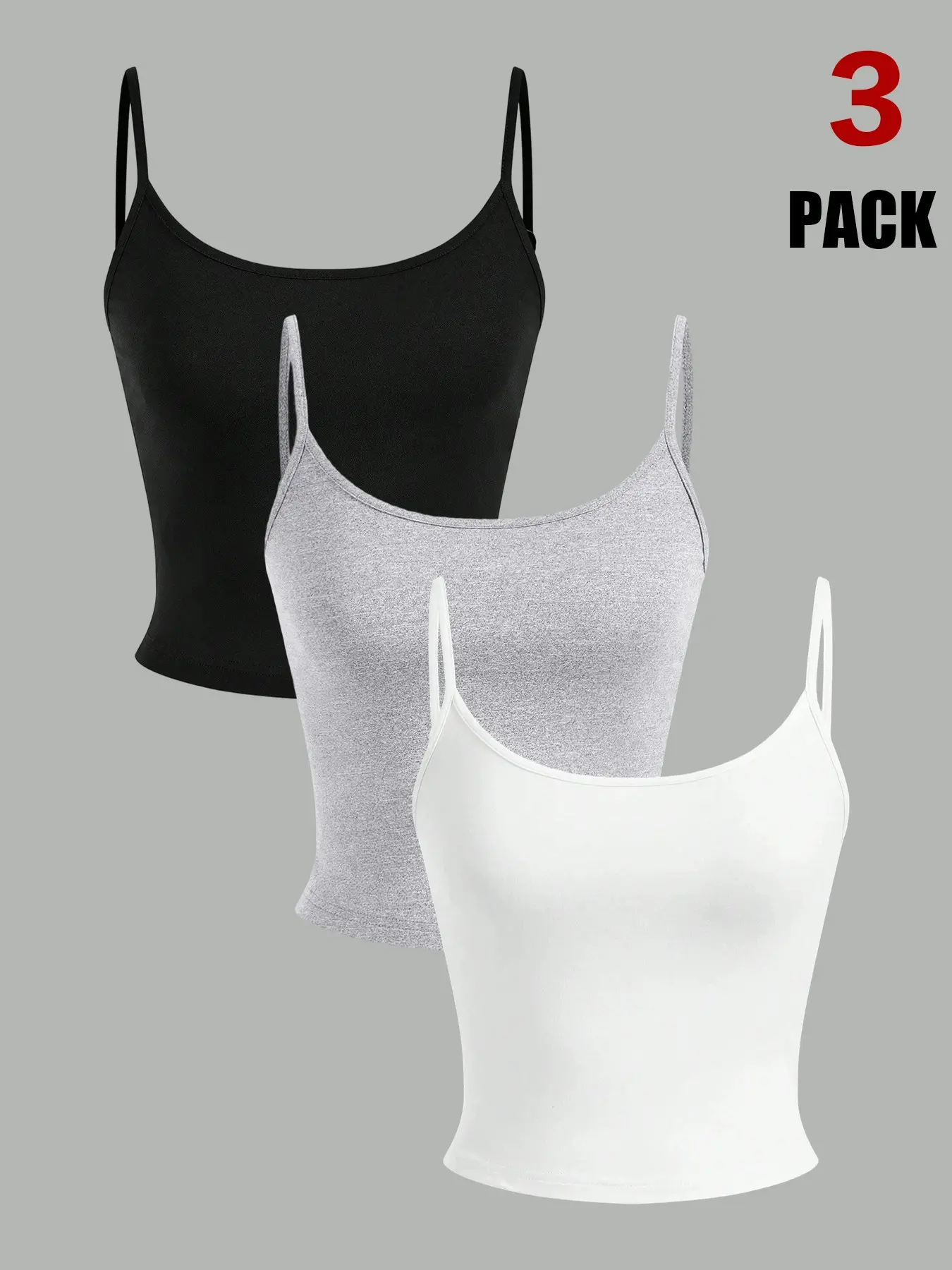 2026 Spring Summer Women's Double Strap Crop Cami Top, Sleeveless Adjustable Spaghetti Strap Scoop Neck Slim Fit Basic Tank Top, Soft Stretchy Casual Camisole for Layering & Summer Outfits